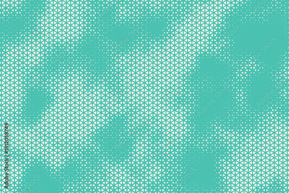 Fototapete Triangular Halftone Texture Retrowave Vector Geometric Technology Abstract Aqua Blue and White Background. Half Tone Triangles Retro Colored Pattern. Minimal 80s Style Dynamic Tech Structure Wallpaper