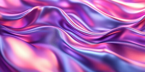Obraz premium Colorful fabric waves create an abstract texture of purple and pink hues in a captivating display of light and shadow
