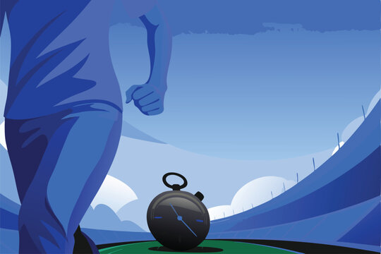 Design a vibrant, motivating graphic for a Monday fitness challenge featuring a determined runner overcoming an obstacle.  Include text "Monday Fitness Challenge".