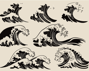 Obraz premium vector set of dragons