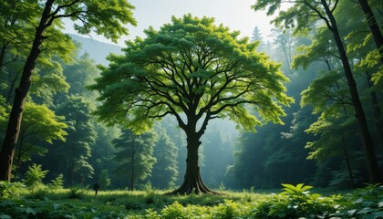 Fototapeta premium Majestic tree in enchanted forest