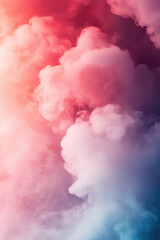 Naklejka premium Vibrant red and blue smoke cloud in atmospheric abstract background