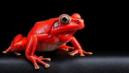 Close Up Photo of a Red Frog