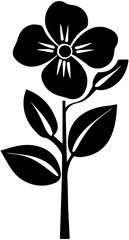 Flower vector black and white illustration