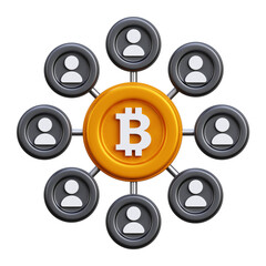 Decentralized Bitcoin 3D Icon