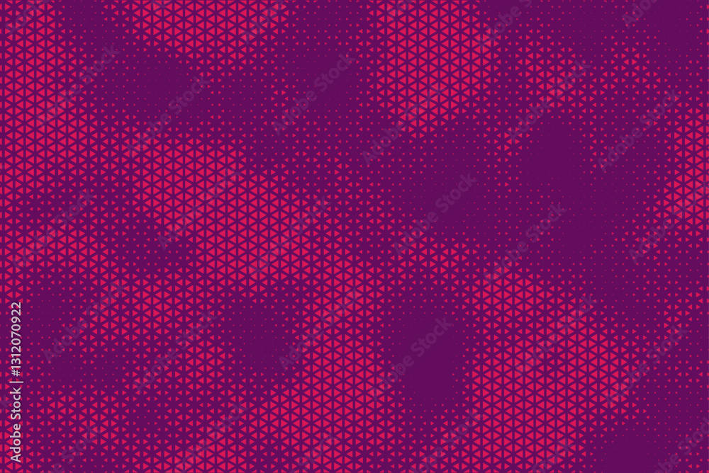Aufkleber Triangular Halftone Texture Retro Wave Vector Geometric Technology Abstract Crimson-Red Background. Half Tone Triangles Retro Colored Pattern. Minimal 80s Style Dynamic Tech Structure Wallpaper
