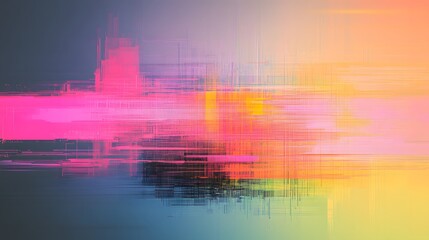 Obraz premium Abstract Colorful Digital Art with Vibrant Lines and Shapes