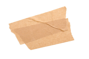 Strips of masking tape isolated on white, top view