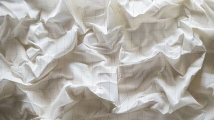 Obraz premium a highly detailed close-up of crumpled white paper with a delicate grid pattern