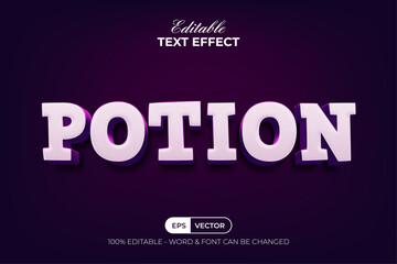 Potion Text Effect 3D Style. Editable Text Effect.