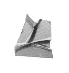 Wrinkled strip of silver adhesive tape on white background, top view