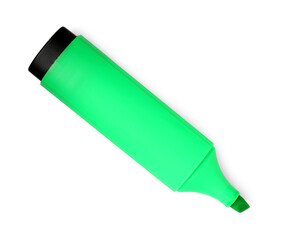 One highlighter isolated on white, top view