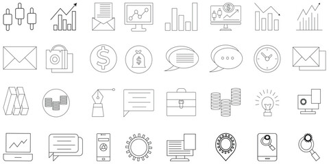 Set of digital, marketing website icon vector illustrasion.    