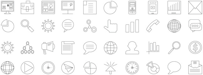 Set of digital, marketing website icon vector illustrasion.    