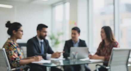 soft blurred. A diferent office with professionals in discussion