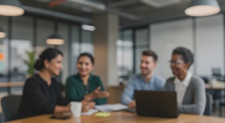 Obraz premium soft blurred. A diferent office with professionals in discussion