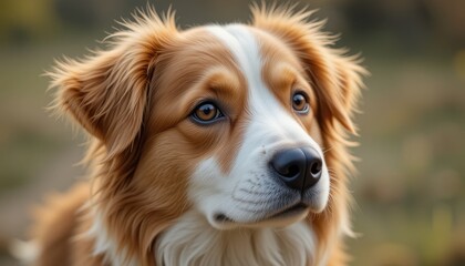 Playful dog portrait outdoor park animal photography natural light close-up pet emotion