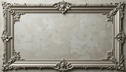 Obraz premium Ornate Silver Picture Frame with Floral Design and Textured Background