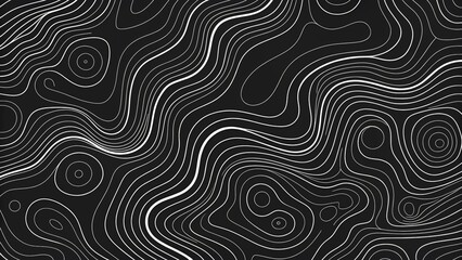 Topographic background and texture, monochrome image. 3D waves. Cartography Background. Map mockup infographics. Wavy backdrop. Cartography Background.