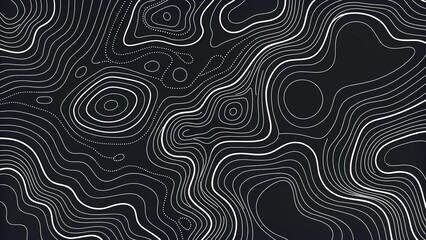Fototapeta premium Topographic background and texture, monochrome image. 3D waves. Cartography Background. Map mockup infographics. Wavy backdrop. Cartography Background.