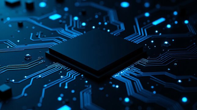 Glowing Blue CircuitryIntricate Design Modern Technology High Tech CloseUp Digital WorldInnovation Power