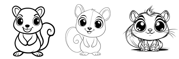 A coloring page featuring a cartoon illustration of a tiny humorous squirrel