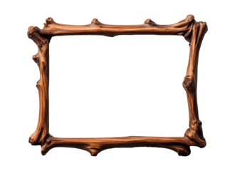 Unique wooden frame crafted to resemble natural branches, perfect for showcasing art or photographs in home decor