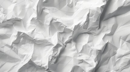 a hyper-realistic rendering of crumpled white paper with a faint grid design