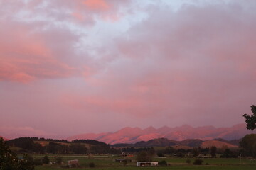 Countryside Landscape at Sunrise – Serene Morning Sky and Clouds