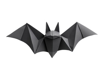 Crafting a black paper bat in a minimalist style for Halloween decorations