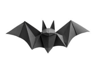 Crafting a black paper bat in a minimalist style for Halloween decorations