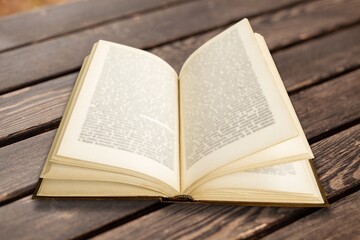 Bible holy book on dark wooden table