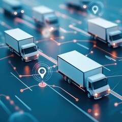 A visual concept of smart logistics with autonomous vehicles.