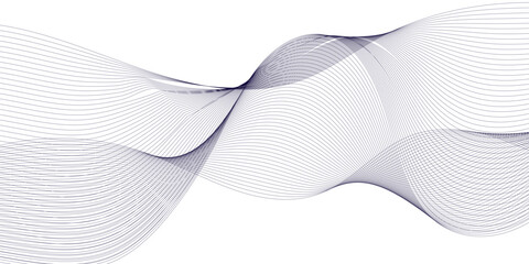 Thin wavy curve line vector background. Curve wave seamless pattern background. Black and grey wave curve lines motion vector background.