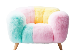 Colorful and cozy fluffy chair perfect for brightening up any living space or children's room
