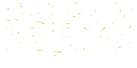 Abstract doted and confetti golden glitter and zigzag ribbon particles splatter on transparent background. Luxury golden glitter confetti that floats down falling bokeh celebration background.	
