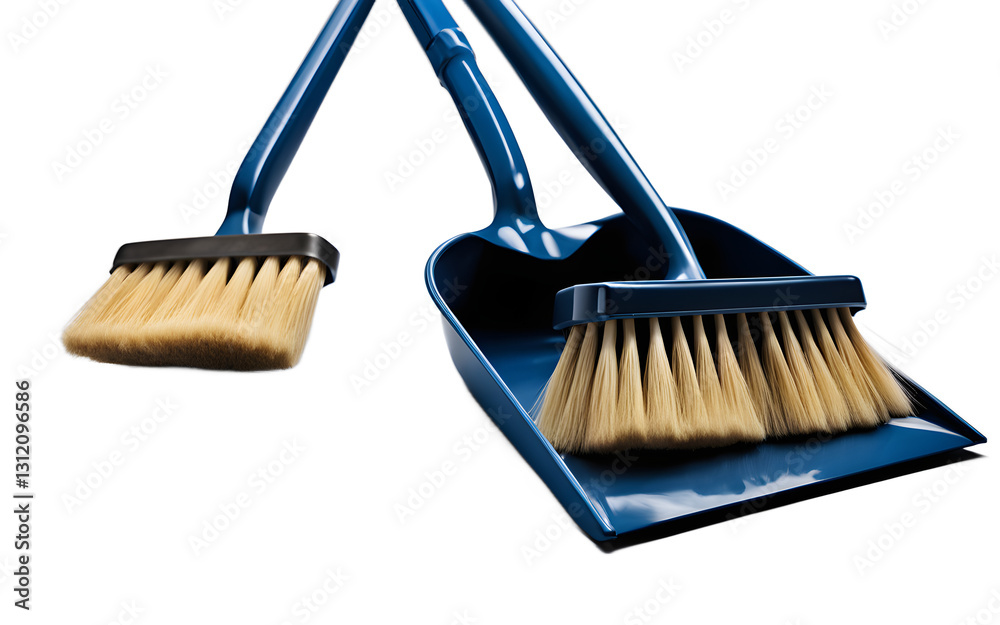 Aufkleber A dustpan and brush set for collecting dust, isolated on a empty plain background