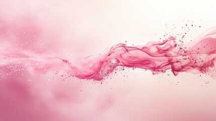 A modern, macro-realistic abstract background featuring flowing light pink and viva magenta smoke with splashes.