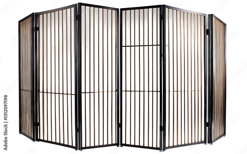 Aufkleber a folding room divider with a modern minimalist design, isolated on a empty plain background