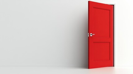 A modern red open door, symbolizing a bold and contemporary approach to interior design.