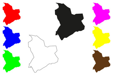 Agartala city (Republic of India, State of Tripura) map vector illustration, scribble sketch Aguli or Agortôla map