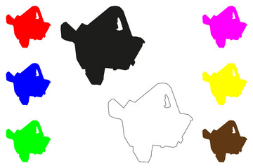 Adoni city (Republic of India, State of Andhra Pradesh) map vector illustration, scribble sketch Adavani map