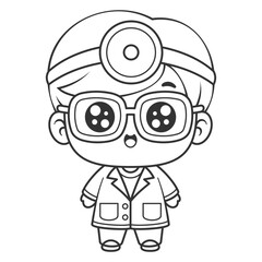 The boy became eager to become a doctor, for coloring