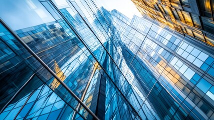 Fototapeta premium Abstract representation of corporate buildings urban setting digital artwork modern environment aerial view corporate aesthetics