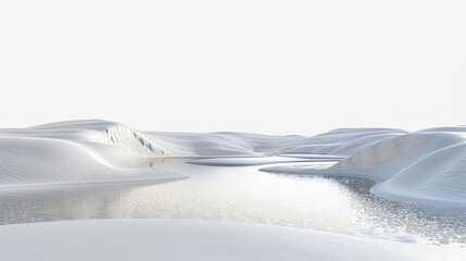 Lencois Maranhenses white isolated background