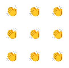 Pattern with clapping hands on white background 