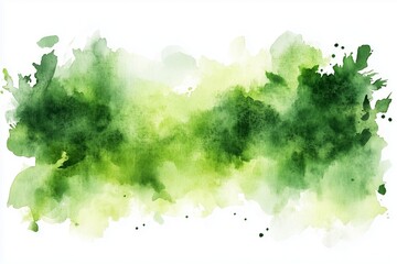 Green watercolor brush stroke, may be used as background 