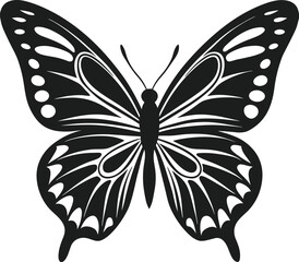 Butterfly Silhouette Vector - Elegant Spring-Inspired Insect Illustration