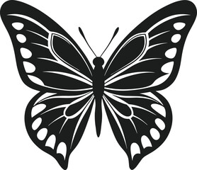 Elegant Butterfly Silhouette Vector – Spring Nature Illustration