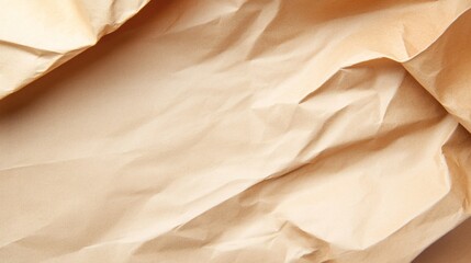 Crumpled and textured brown wrapping paper suitable for packaging and crafts displayed on a flat surface